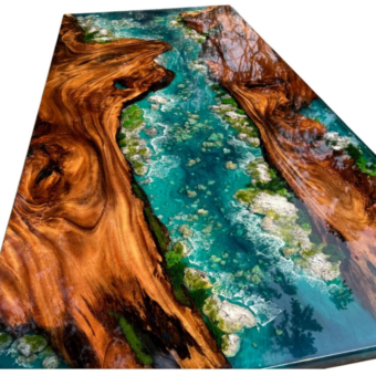 Custom Natural Scenery Epoxy Resin Table, Live Edge Epoxy Resin Dining Table Top, Dining Room Table, Living Room Table, Kitchen Table, Living Room Table, Custom Craft Table (50x80 inch)