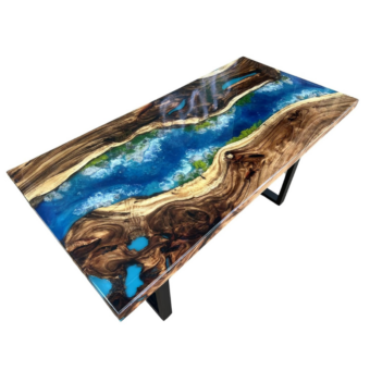 Customized Breathtaking Scenery Epoxy Resin Table, Handmade Live Edge Epoxy Resin Dining Table Top, Coffee Table, Living Room Table, Kitchen Table, Custom Craft Table (30x60 inch)