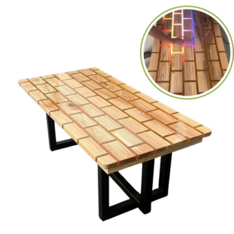 Glowing Table CNC is Made of Epoxy Resin, Led Rbg Resin Wooden Table, Epoxy Resin Countertop, Personalized Design Epoxy Table, Sensor Table, Magic Table, Epoxy Table (40x80 inch)