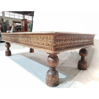 Handmade Wooden Brown Rectangle Coffee Table | Centre Table | Living Room Furniture | Home Decor | Solid Mango Wood | Indian Furniture | Custom Design