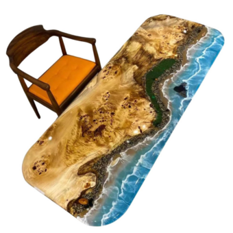 Live Edge Ocean Epoxy Resin River Table Epoxy Coffee Sofa Center, Epoxy River Art Resin, Custom Craft Table, Living Room Table, Resin Wood, Table Office (40x80 inch)