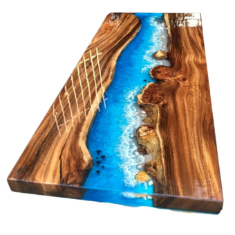 Live Edge Ocean Epoxy Resin River Table Epoxy Coffee Sofa Center, Epoxy River Art Resin, Custom Craft Table, Living Room Table, Resin Wood, Table Office (30x60 inch)