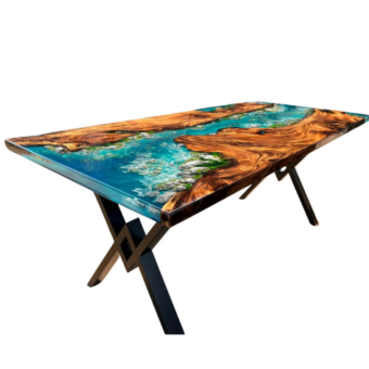 Personalized Breathtaking Scenery Epoxy Resin Table, Customized Live Edge Epoxy Resin Dining Table Top, Dining Room Table, Living Room Table, Custom Craft Table (50x50 inch)