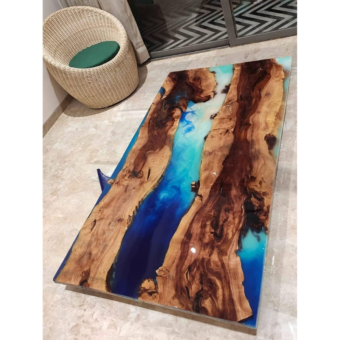 Personalized Large EPOXY Table, Resin Dining Table for 2, 4, 6, 8 River, Wood Epoxy Coffee Table Top, Living Room Table Counter Table Home Décor